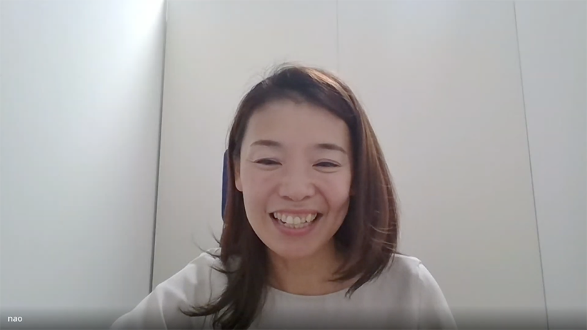 畠中直美さん　取材はオンラインで行われた